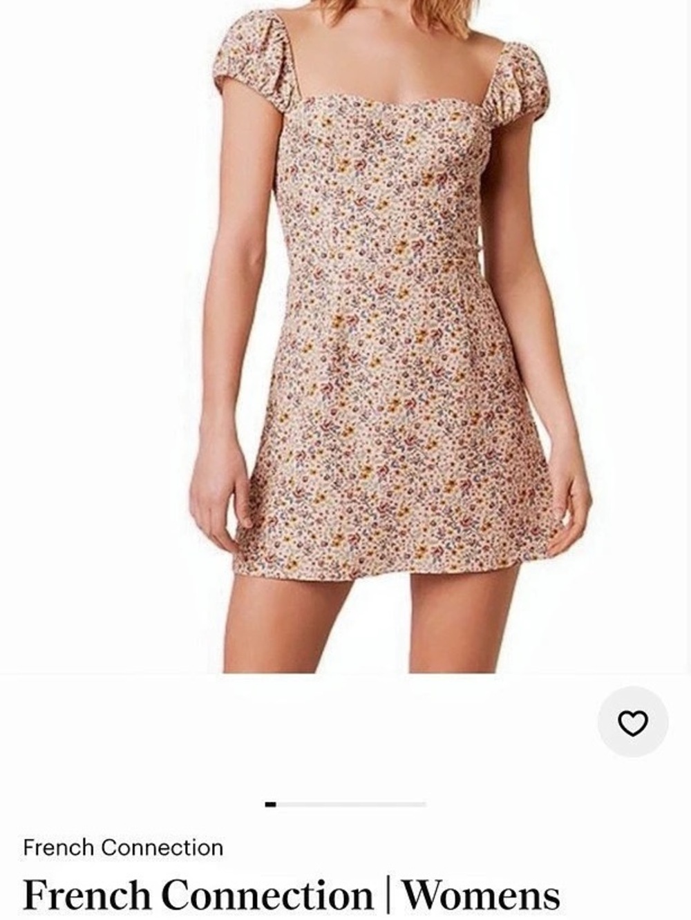 French Connection Delmira Dress Floral Mini Dress Cream & Yellow Medium